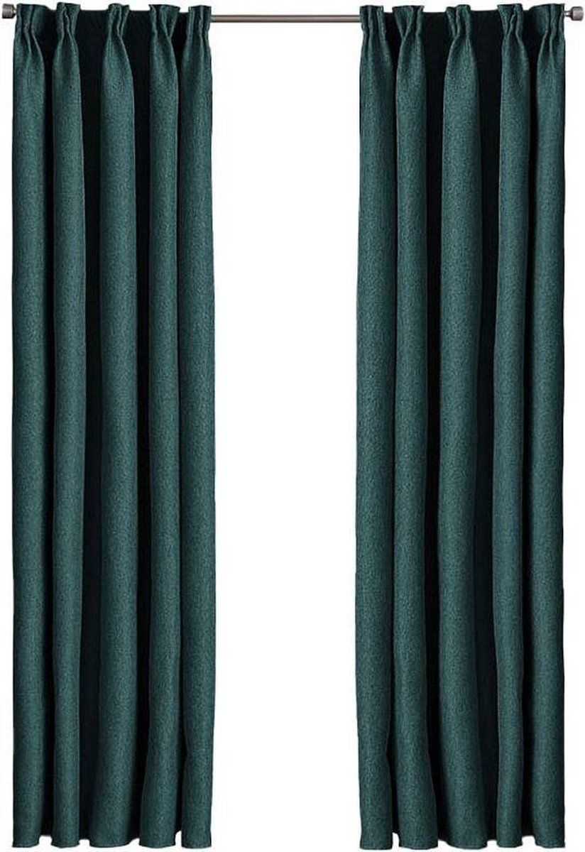Larson Premium - Premium gordijn - Luxury home edition - Met haken - 1.5m x 2.7m - Donkergroen