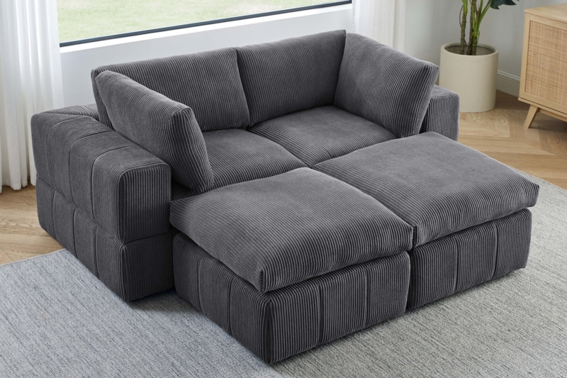 Laurynn 4 - Piece Corduroy Sectional