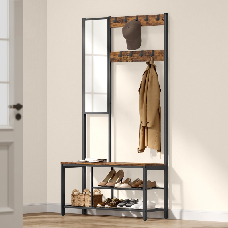 Lexington Hall Tree 38.58'' Wide with Bench and Shoe Storage