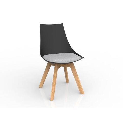 Luna Black Ash Oak Base Chair Grey Mid