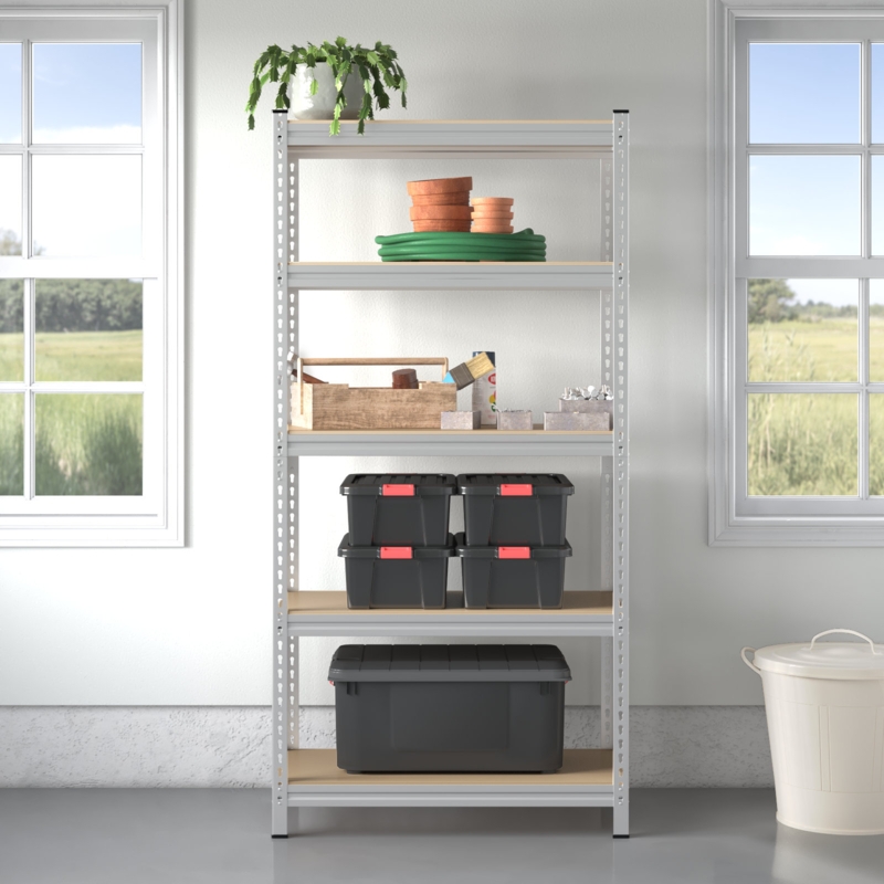 Lundys 5 Tiers Adjustable Metal Storage Shelving Heavy Duty Boltless Display
