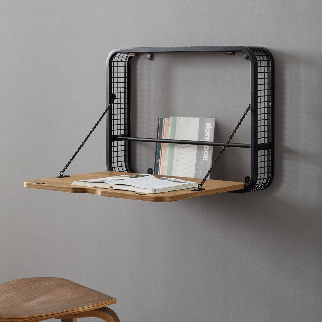 Mafalda 24" Wall Mount Desk - English Oak/White