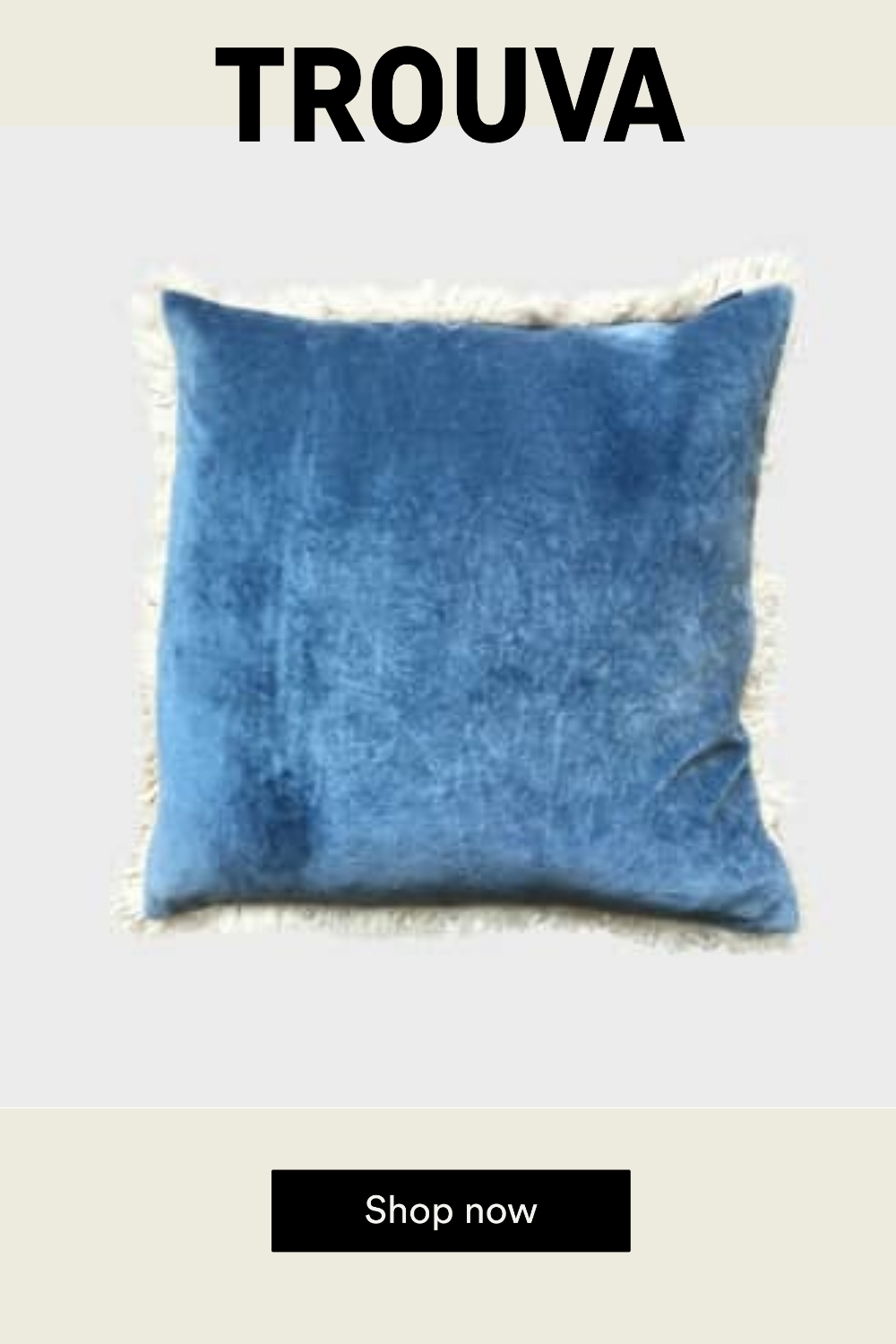 Maitri Stonewashed Velvet Cushion Cover Blue 60 X 60