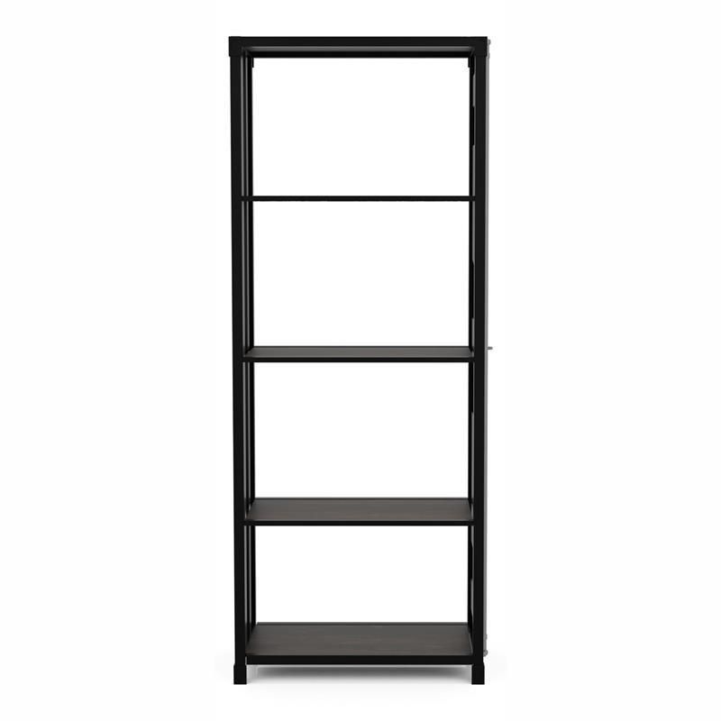 Mandom 4-Shelf Bookcase in Sand Black
