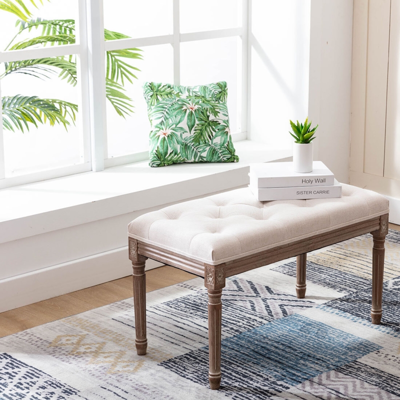 Mariella Linen Upholstered Bench