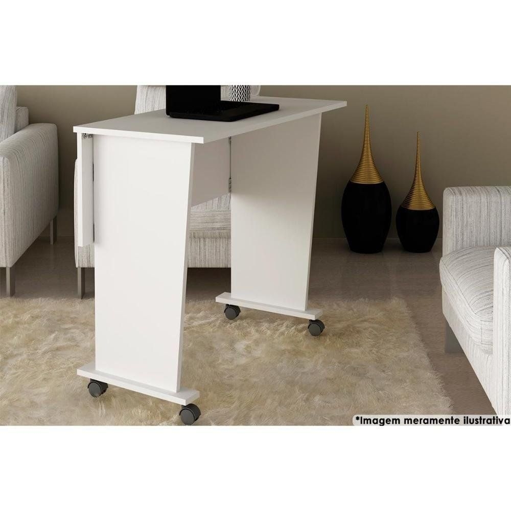 Mesa Multiuso Juvenil Dobrvel Me4117 C/ Rodzios Branco - Tecno Mobili
