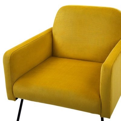 Modern Velvet Armchair Yellow Narken