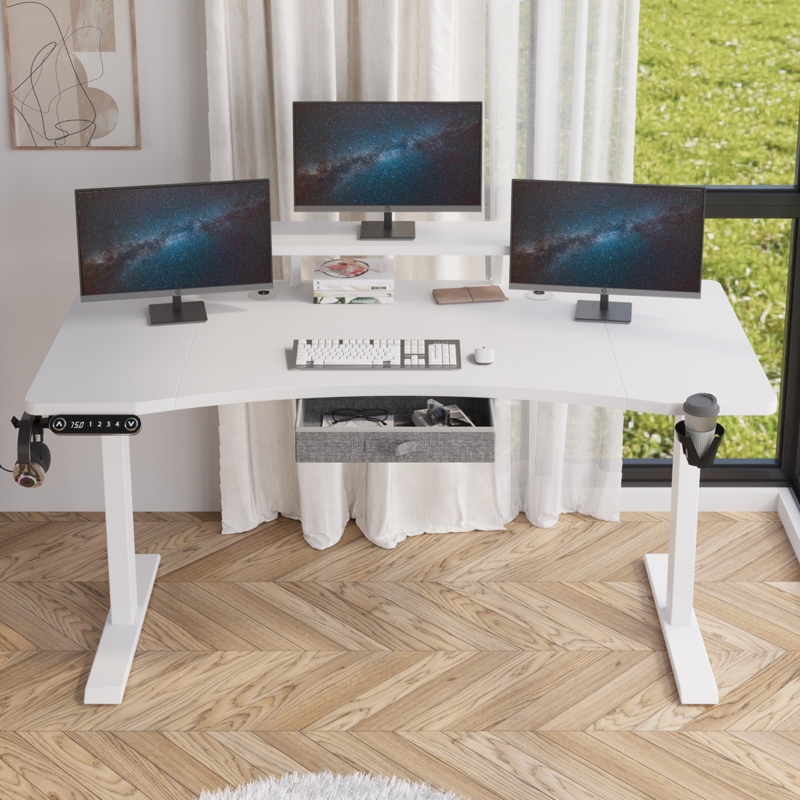 Modernchamp 63'' Dual Motor Height Adjustable Standing Desk With Laminate