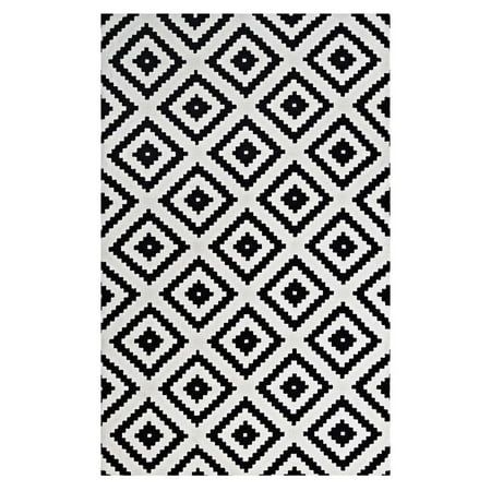 Modway Alika Trellis 8' x 10' Area Rug in Black and White, Size:8' x 10'