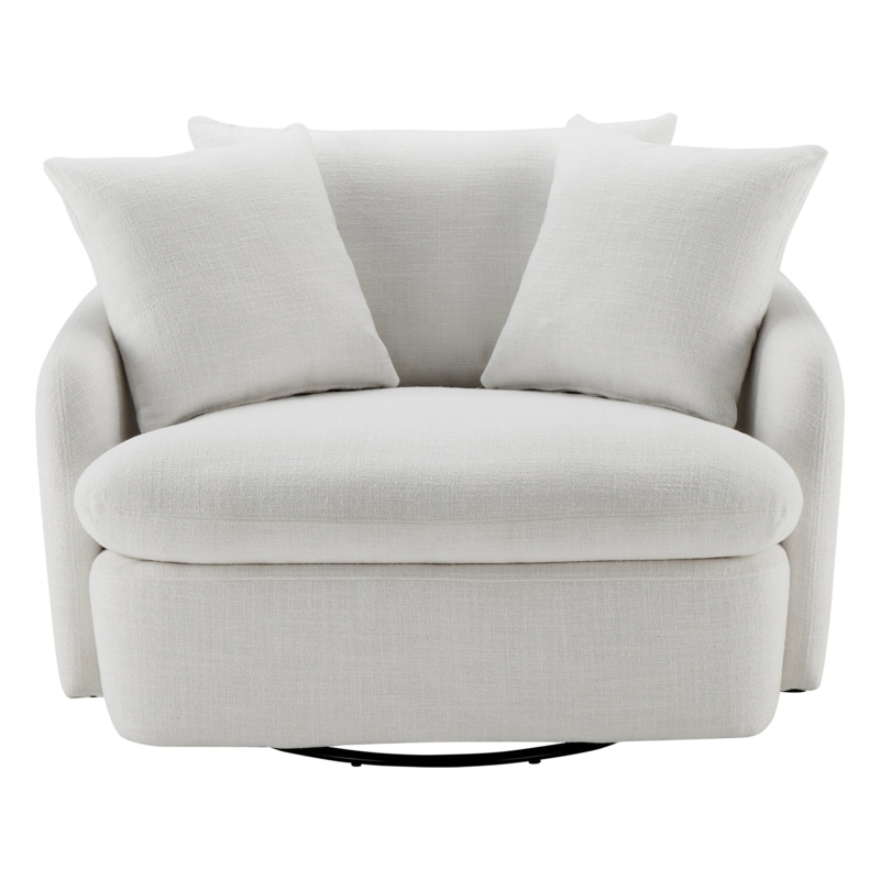 Nelida 47" Wide Upholstered Swivel Barrel Chair
