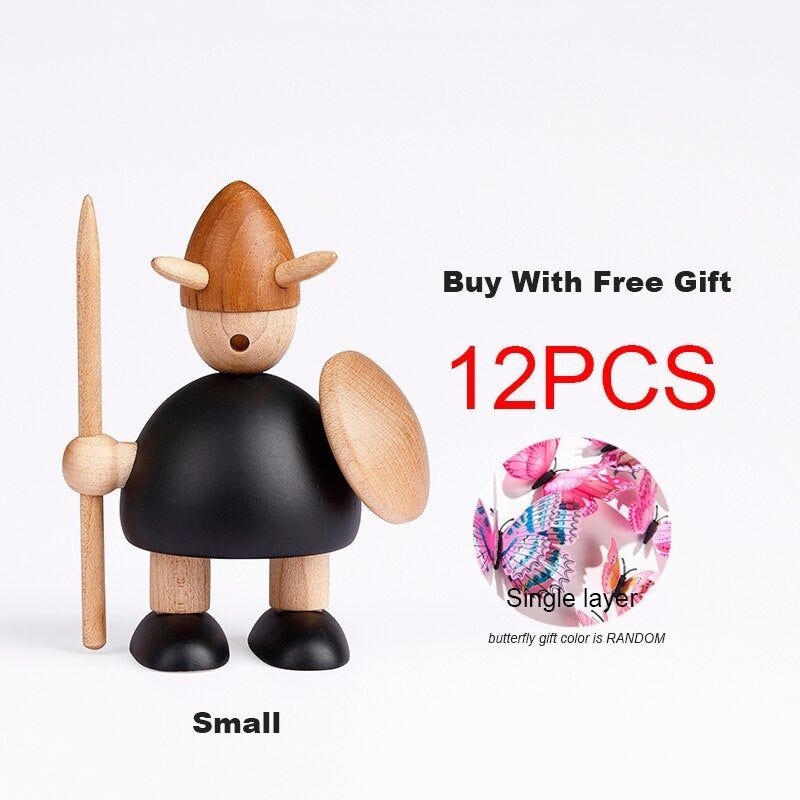 Original Wood Carving Vikings Home Decoration as for Creative Christmas Birthday Gift to Decor Interior Living Room Figurines small C-02-China