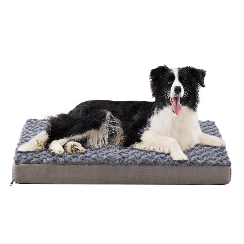 Orthopedic Memory Foam Dog Bed, Cooling Dog Beds Waterproof Pet Bed For Crate With Removable Washable Cover