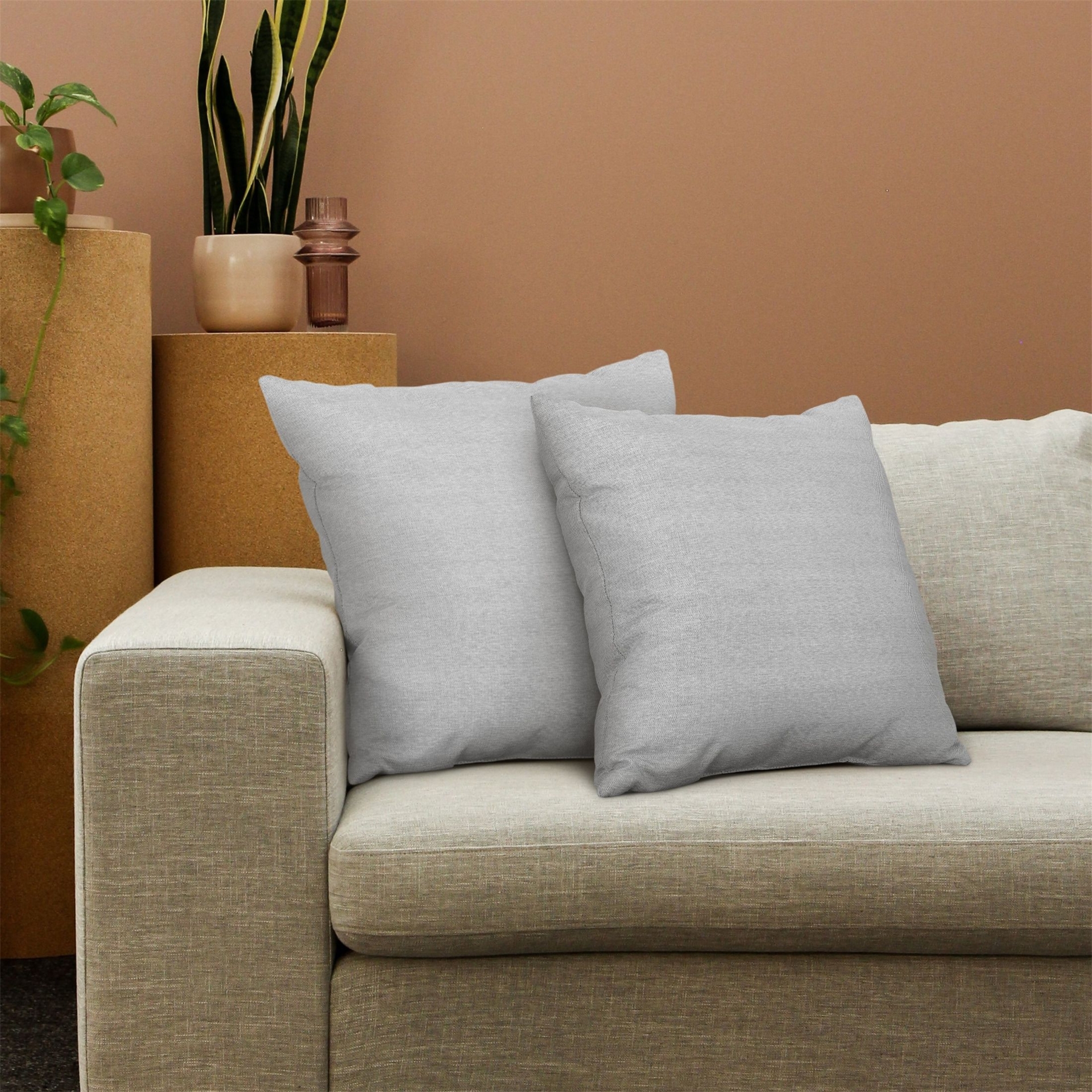 Outdoor Pillow with Inserts Waterproof Polyester ( Set of 2)