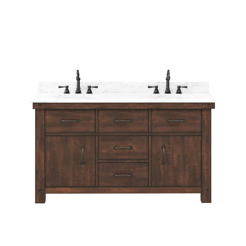 Oxon Hill 60'' Double Bathroom Vanity with Marble Top