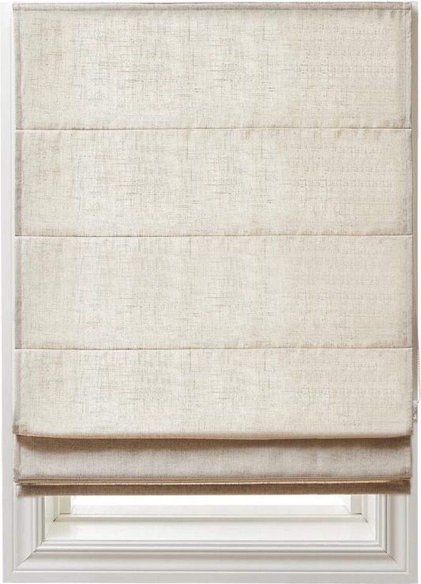 OZAIA Gordijn met bateau in polyester en linnen - 120 x 180 cm - Beige gemleerd - DALINI L 120 cm x H 180 cm x D 1 cm