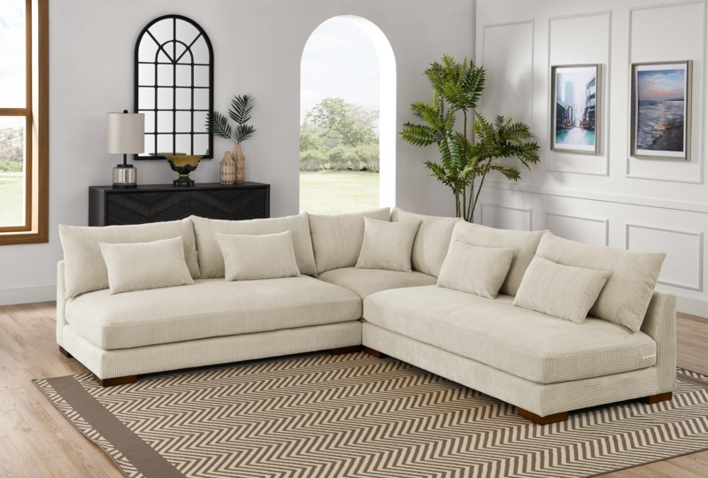 Pavia 3 - Piece Corduroy Sectional