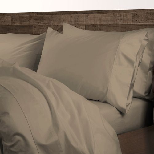 Pewter Brown 1000TC Cotton-Blend Quilt Cover Set Size: Queen - Temple & Webster