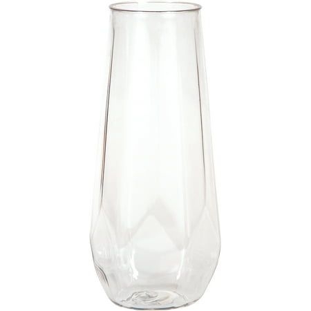 Plastic Fractal Stemless Champagne Tumblers 12 Count, Size:One size, Clear