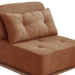 Poltrona Dominus Em Ao Carbono E Tecido Sarja - Argila E Terracota
