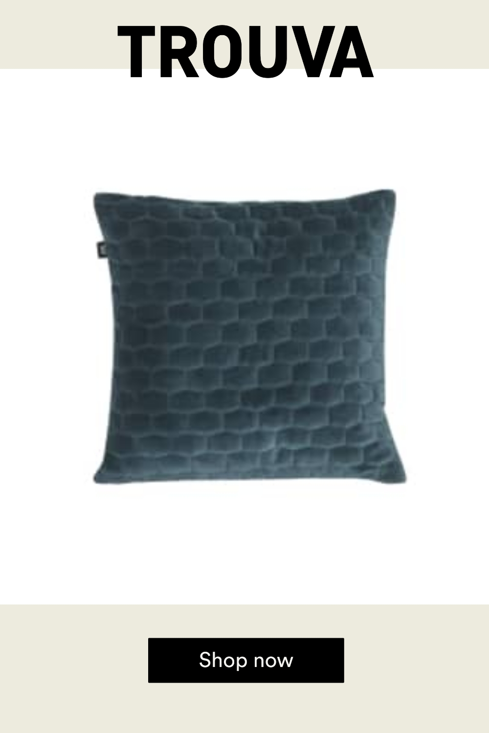 Present Time Blue Padded Velvet Cushion