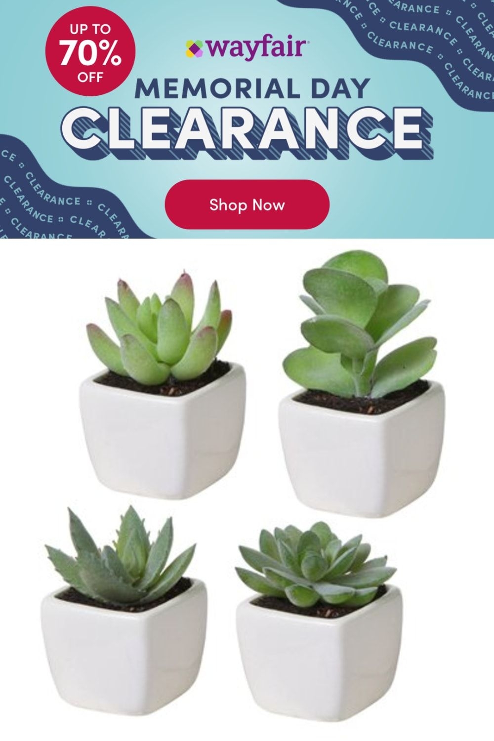 Primrue 4 - Piece Artificial Succulent Plant in Pot Set, Ceramic/Plastic, Size Mini | Wayfair | Home Decor