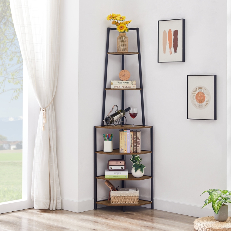 Pursel 68.5'' Tall 5 Tier Corner Bookcase