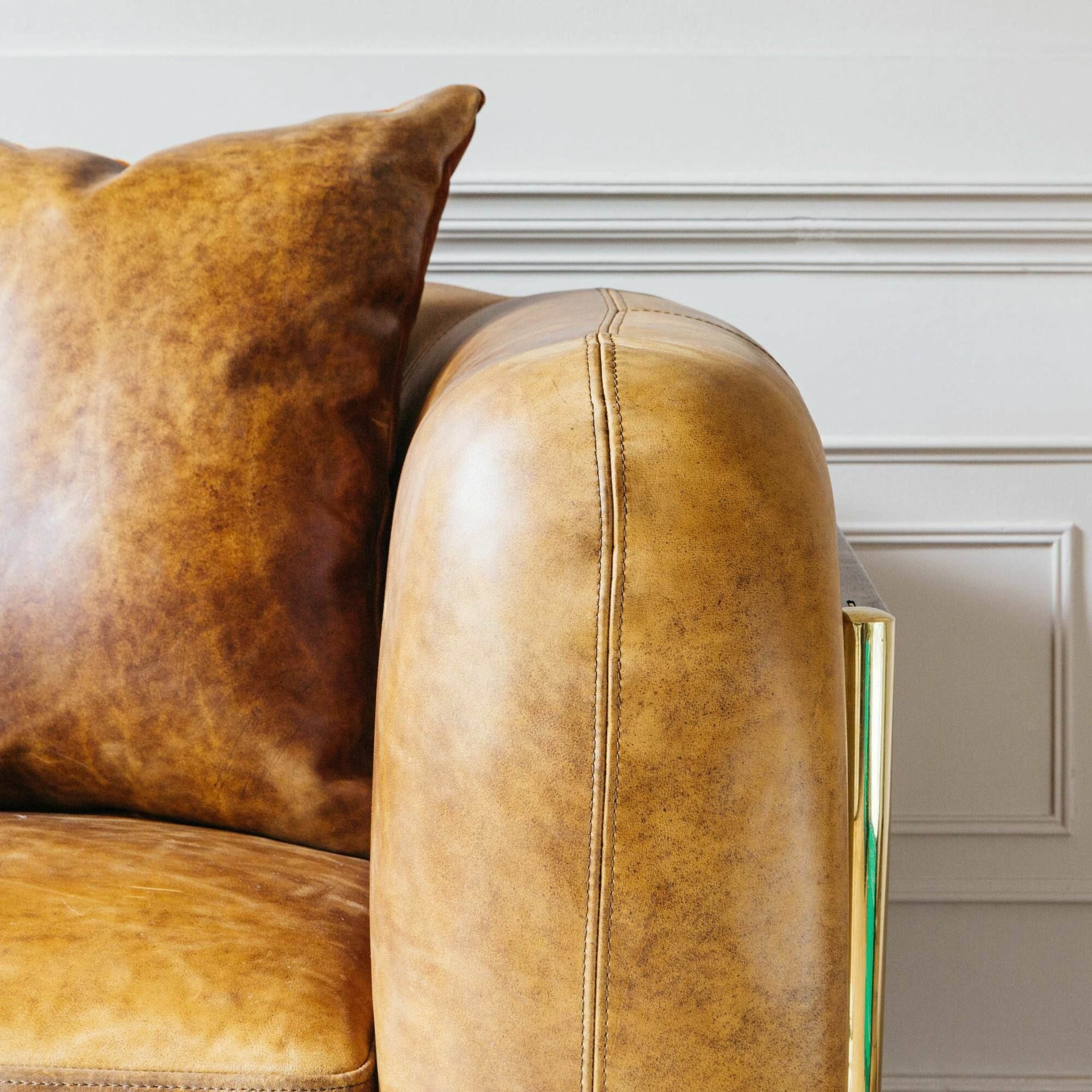 Quentin Brown Leather Sofa