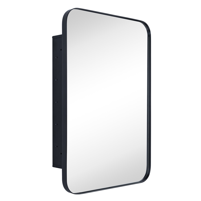 Recessed Framed Medicine Cabinet with Mirror and Adjustable Shelves