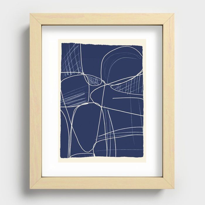 Recessed Framed Print | Minimal Abstract Line Art 14 by Thingdesign - Maple - 8" x 10" - Society6