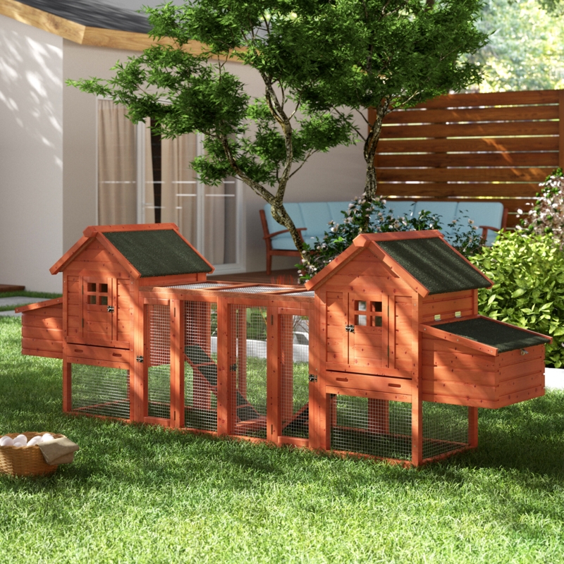 Reggie 36.4 Square Feet Chicken Coop with Chicken Run For Up To 9 Chickens
