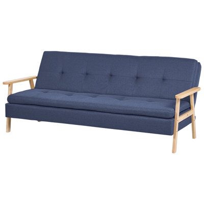 Retro Fabric Sofa Bed Blue Tjorn