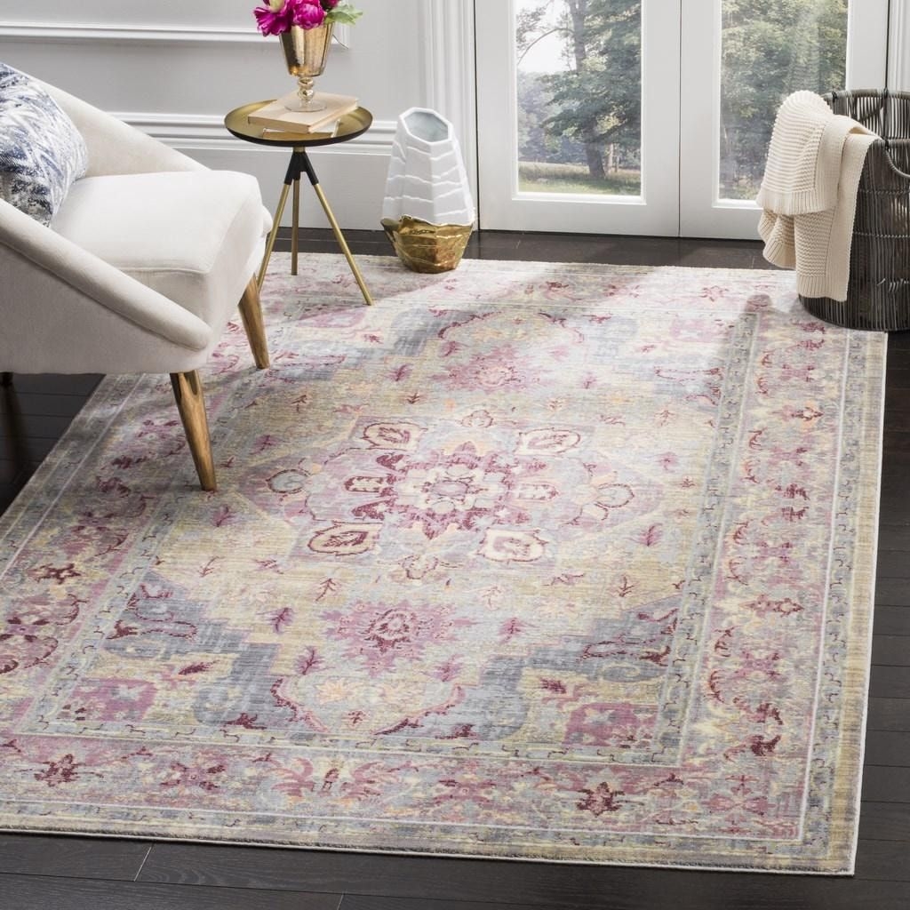 Safavieh CLR664 Rug - Color: Grape, Blue; Size: 6'7" Square