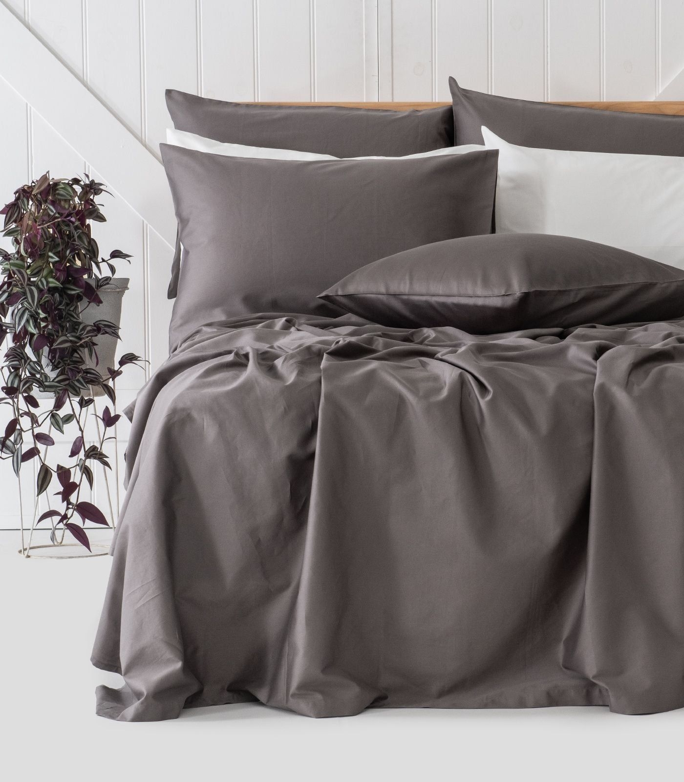 Sateen Sheet Set - Silver Grey / Single