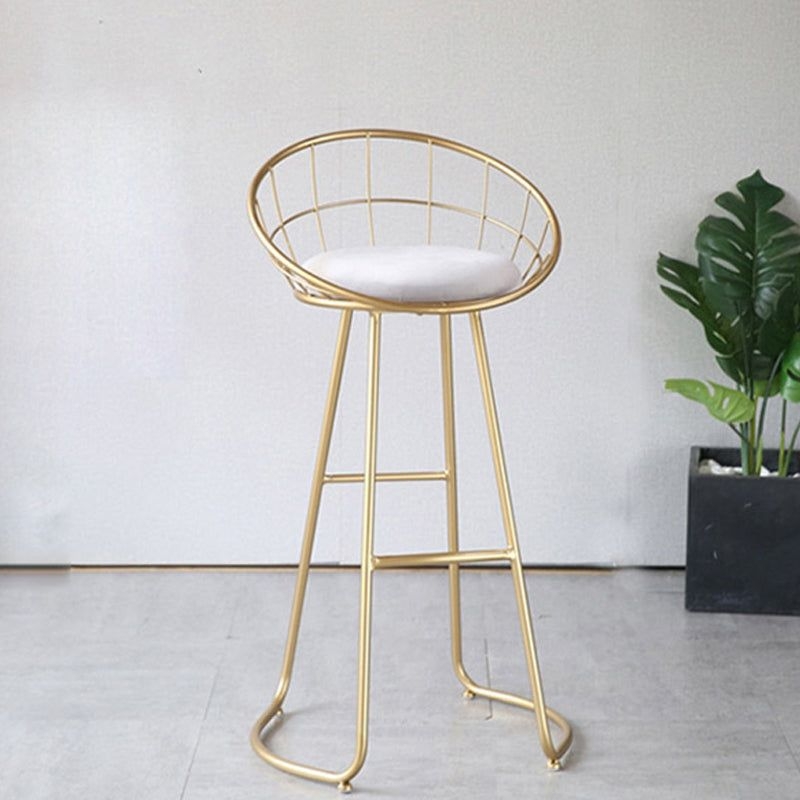 Scandinavian Bar and Counter Stool Low Back Stool with Sled Base in Gold - Set of 4 / Bar Stool (28 H)