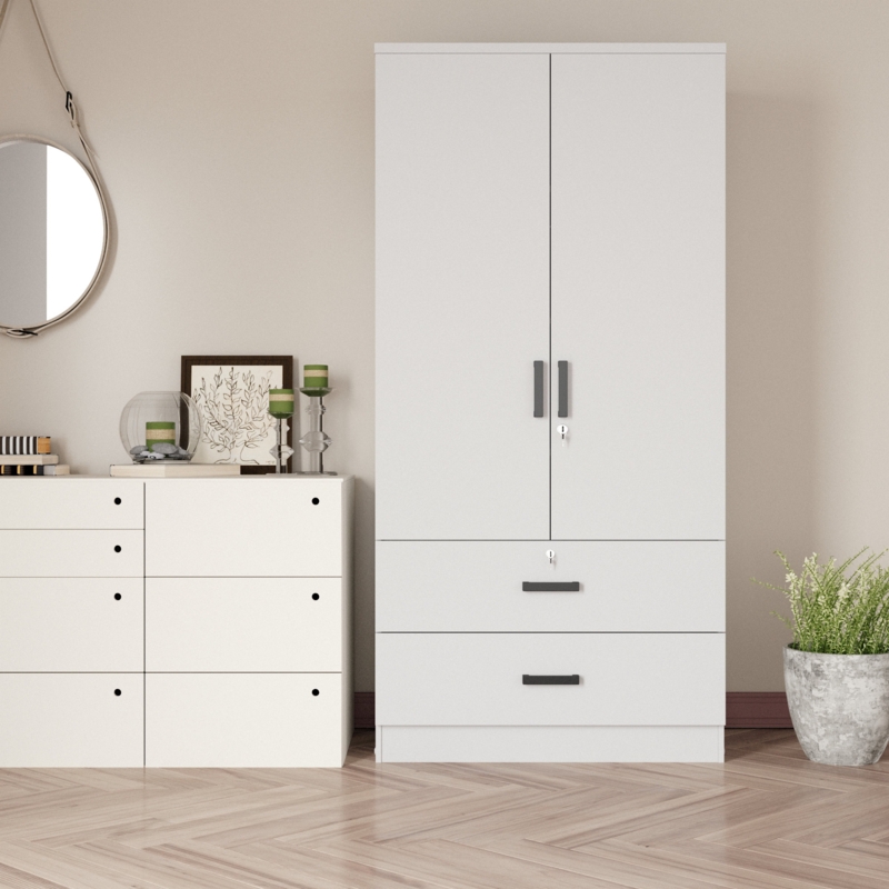 Scottie 2-Door Wardrobe with 2-Drawers
