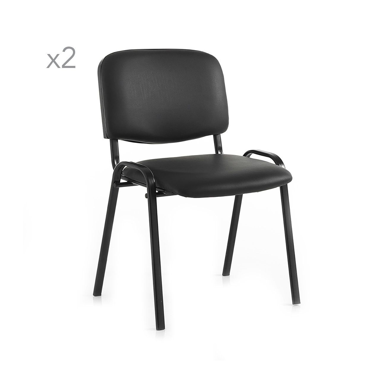 Sedute d'ufficio - Set da 2 - Sedia da Ufficio Conference, Nero