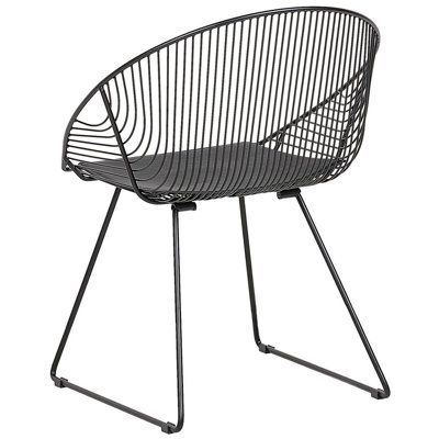 Set Of 2 Metal Accent Chairs Black Aurora