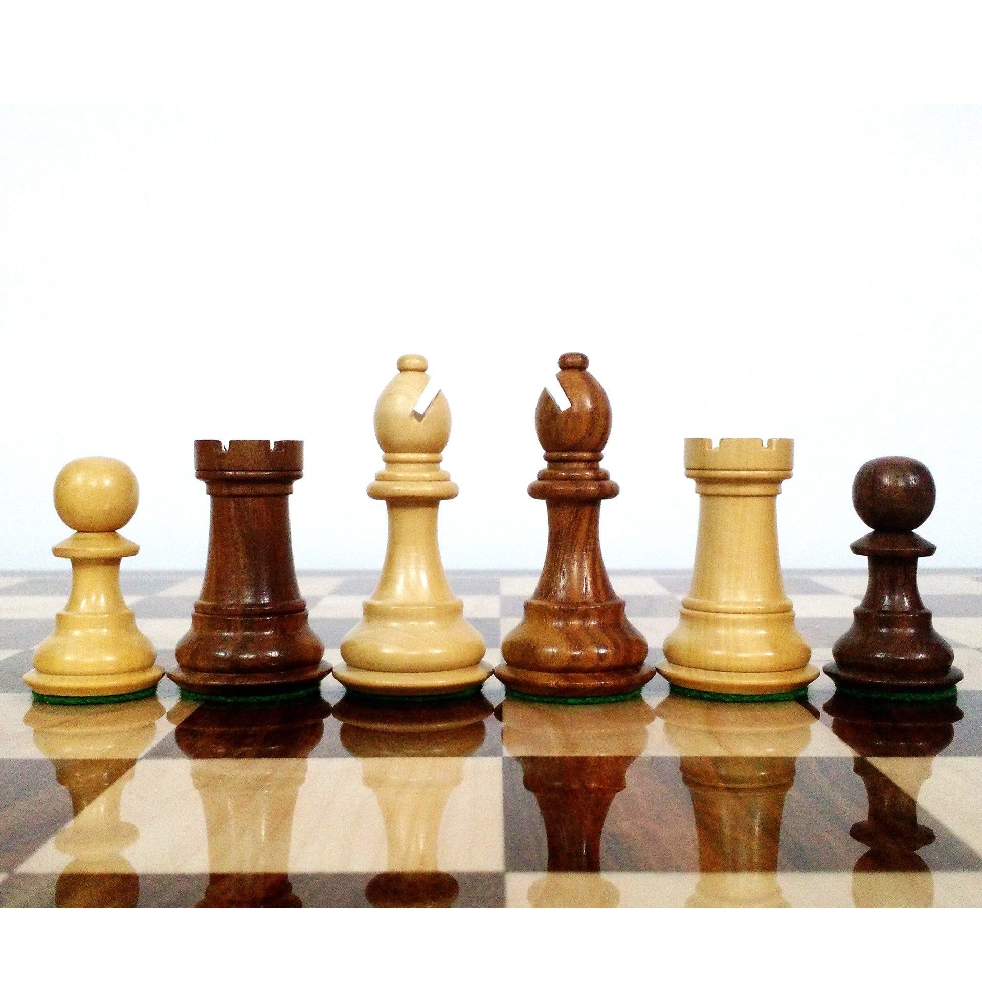 Slightly Imperfect 3.5" Fierce Knight Staunton Chess Set- Chess Pieces Only - Weighted Golden Rosewood