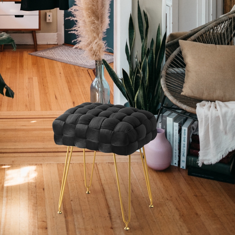 Solid + Manufactured Wood Accent Stool