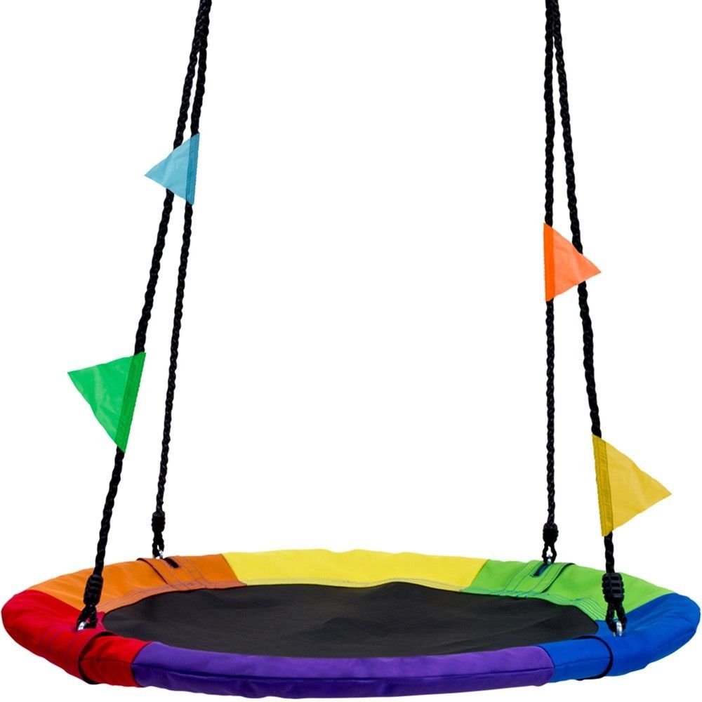 Sorbus Saucer Tree Swing in Elite Rainbow - 40 Inch
