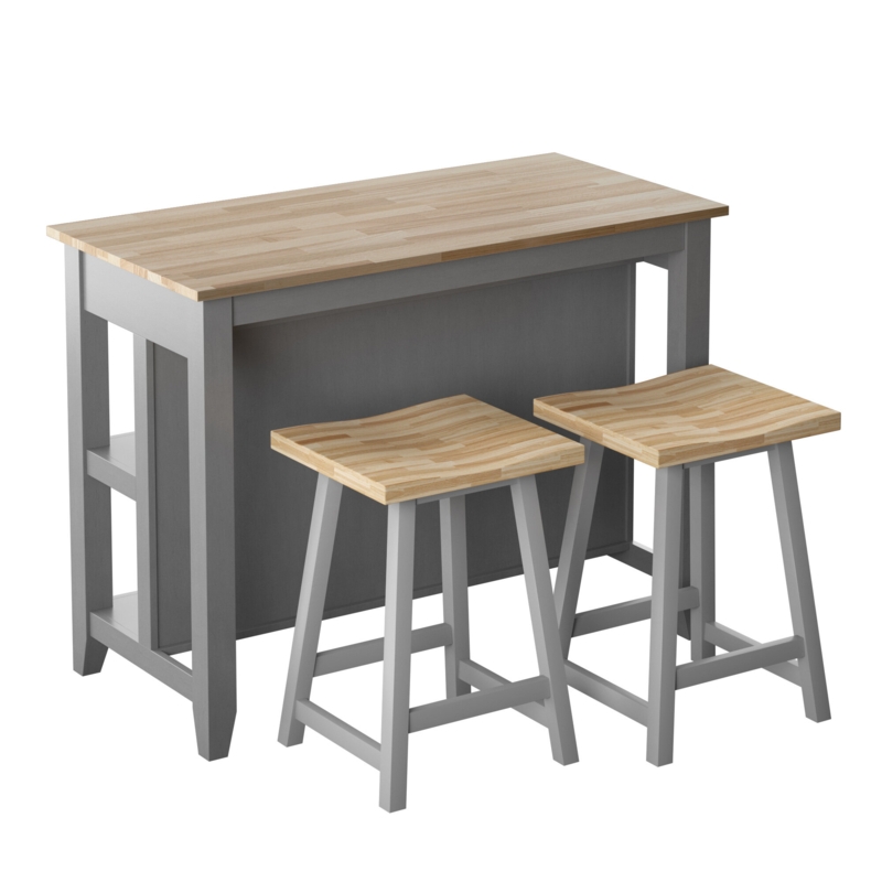 Spence Wood Kitchen Island Set