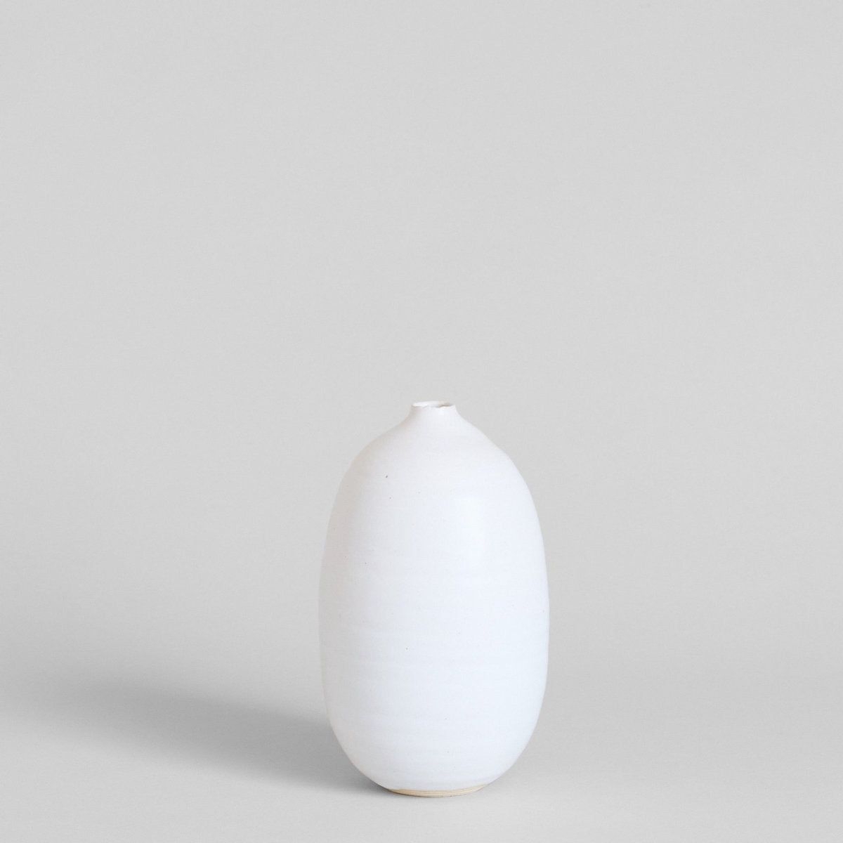 Stoneware Vase Collection, White - Orb Vase