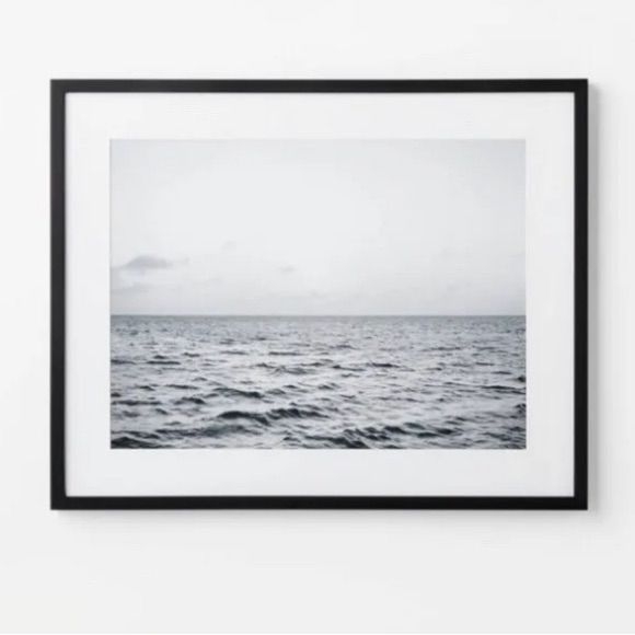Studio Mcgee Art | Studio Mcgee Threshold B&W Ocean View Framed Wall Print | Color: Black/White | Size: Os