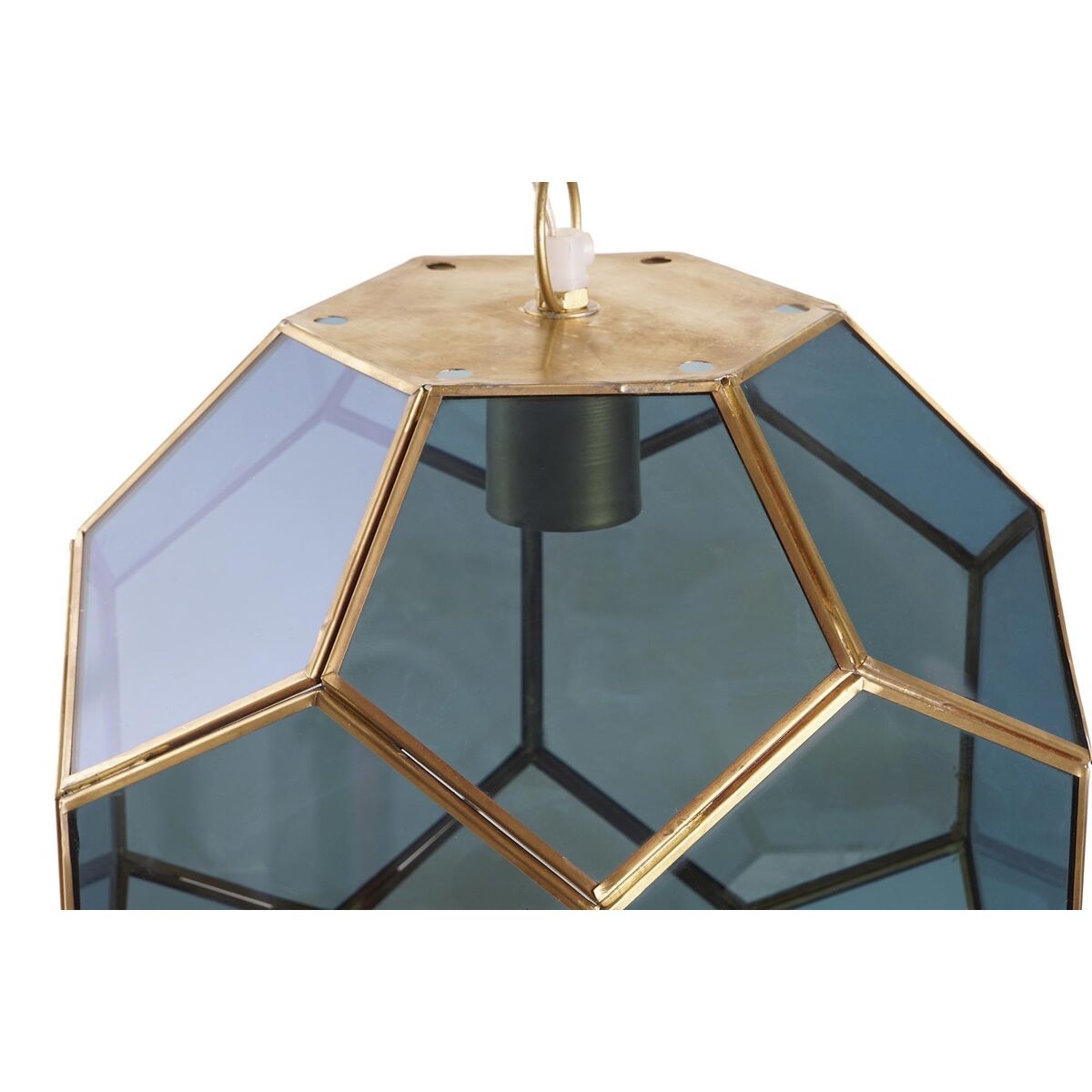 Suspension DKD Home Decor Verre Bleu Dor Laiton 50 W (28 x 28 x 31 cm)