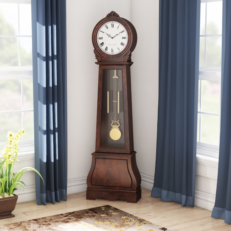 Swensen 71.75'' H Wood Grandfather Clock with Adjustable Chime Volume