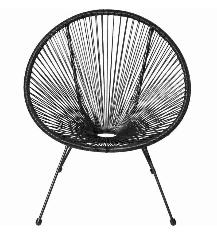 TecTake - 2 Gartensthle Santana Retro im Acapulco-Stil - schwarz