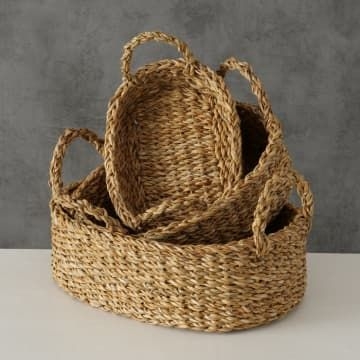 Terra Nomade Basket in oval sea rush - Grand