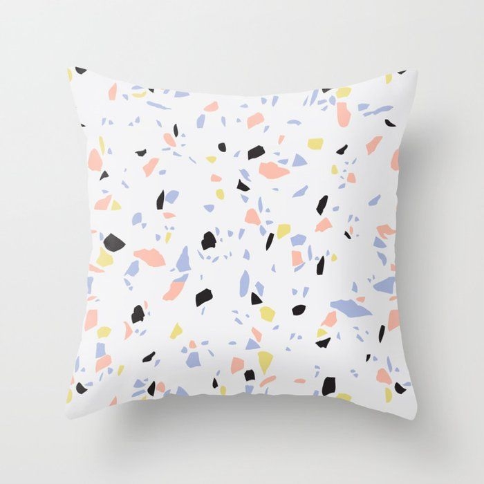 Terrazzo Texture Throw Pillow - Cover (16" x 16") With Pillow Insert - Indoor Pillow