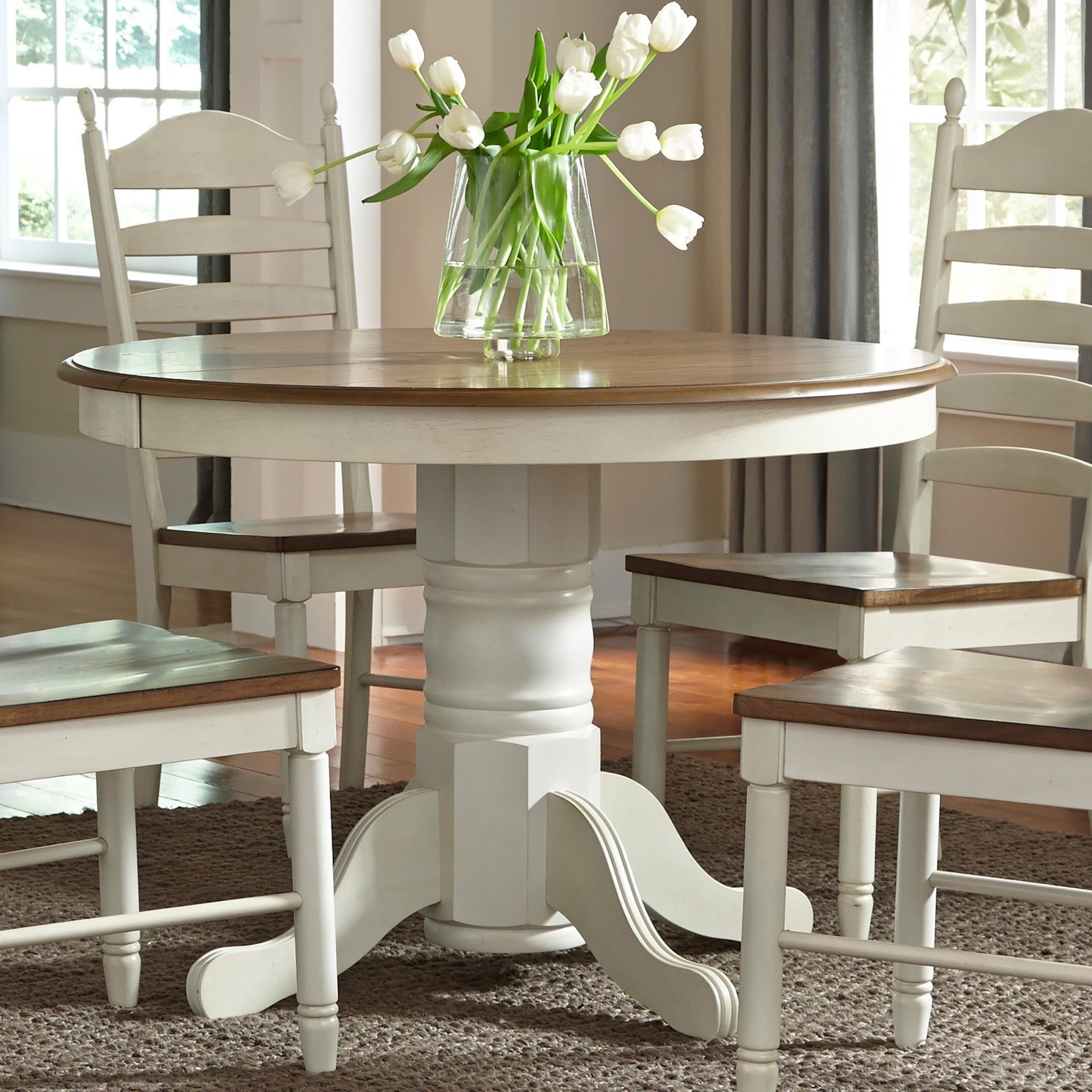 The Gray Barn Springfield Honey and Cream Pedestal Table