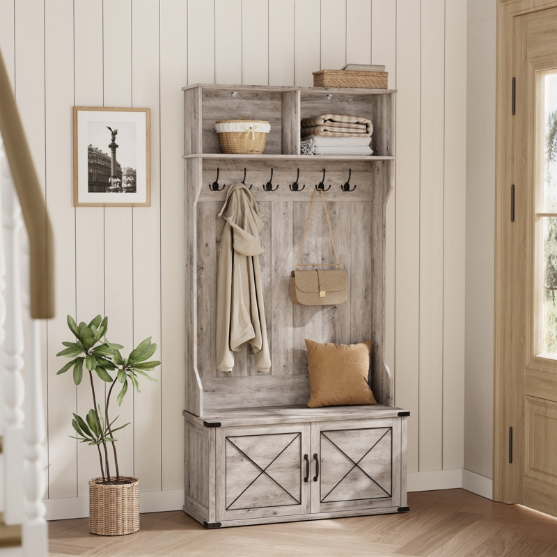 Thirza Hall Tree with Bench and Shoe Storage
